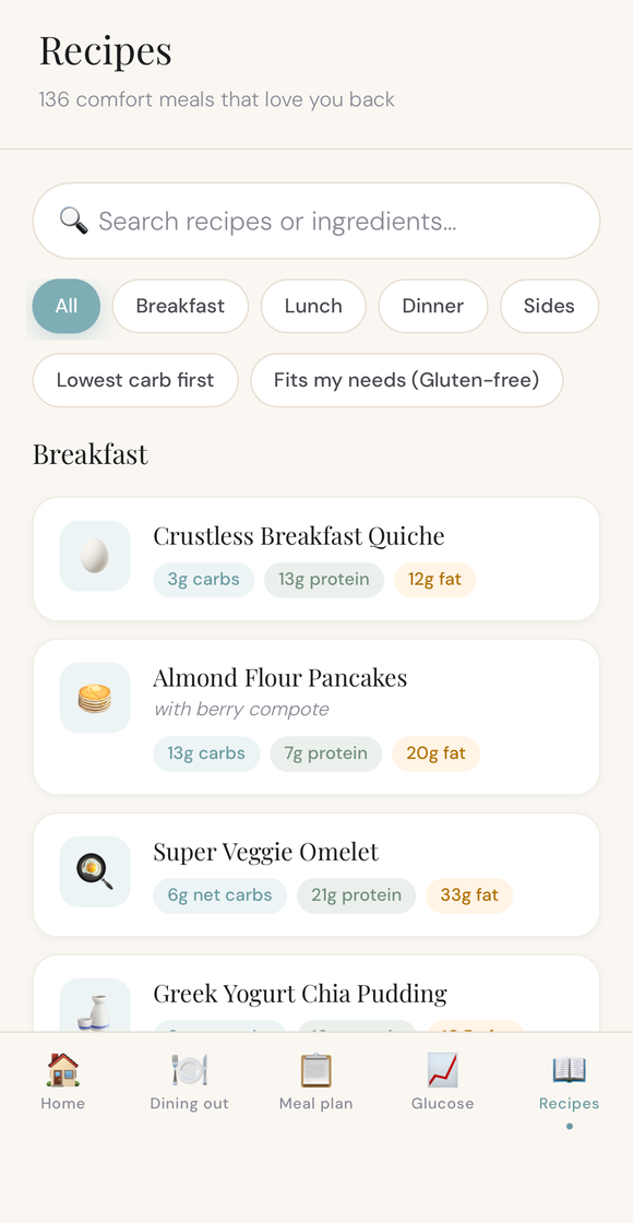 140+ comfort food recipes that love you back in the Nuneo app